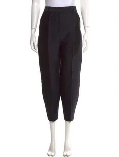 Pre-owned Totême Wool Silk Evening Trousers Straight Leg Pants In Black