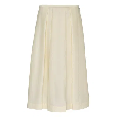 Totême Wool Silk Twin Flower Skirt In Neutral