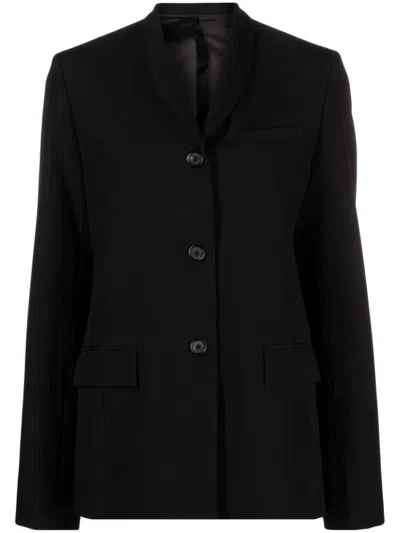 Totême Toteme Wool Single-breasted Jacket In Black