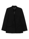 Totême Single-breasted Wool Jacket With Notched Lapels In Black