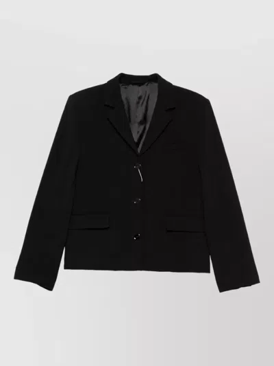 Totême Wool Single-breasted Blazer Jacket In Black