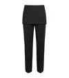 Totême Womens Black Skirt-embellishment Straight-leg Wool Trousers In Black