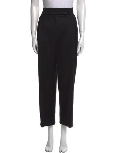 Pre-owned Totême Wool Straight Leg Pants In Black