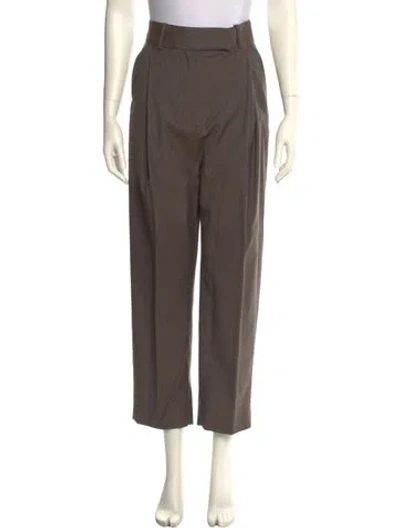 Pre-owned Totême Wool Straight Leg Pants In Brown
