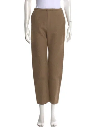Pre-owned Totême Wool Straight Leg Pants In Brown