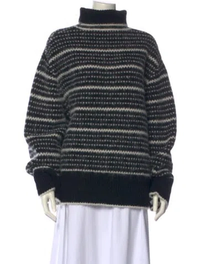 Pre-owned Totême Wool Striped Sweater In Black