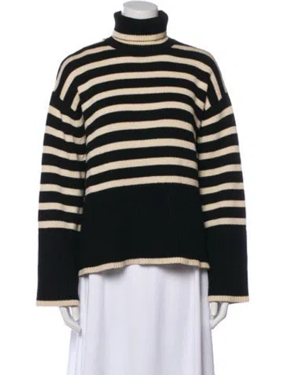 Pre-owned Totême Wool Striped Sweater In Black