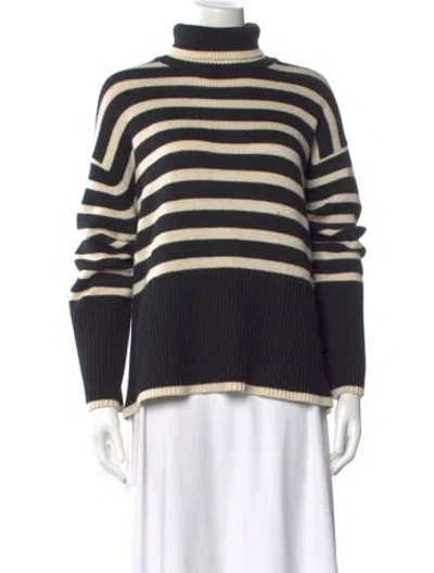 Pre-owned Totême Wool Striped Sweater In Black