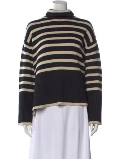 Pre-owned Totême Wool Striped Sweater In Black