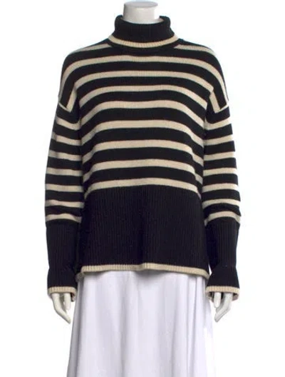 Pre-owned Totême Wool Striped Sweater In Black