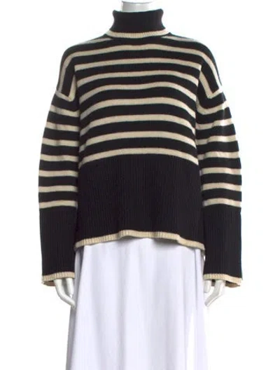 Pre-owned Totême Wool Striped Sweater In Black