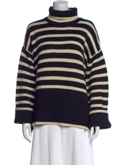 Pre-owned Totême Wool Striped Sweater In Black