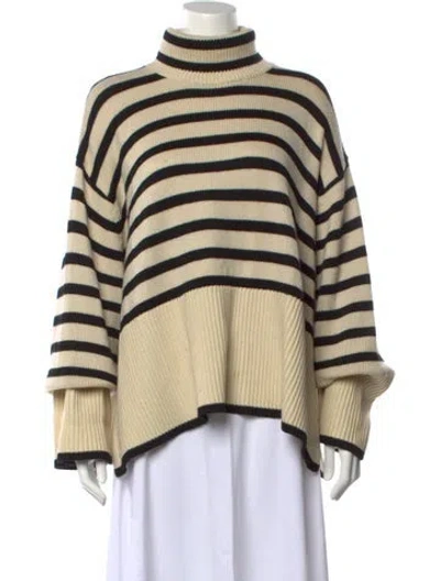 Pre-owned Totême Wool Striped Sweater In Black/white