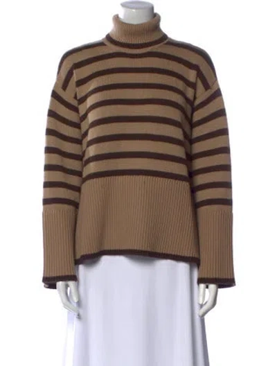 Pre-owned Totême Wool Striped Sweater In Brown