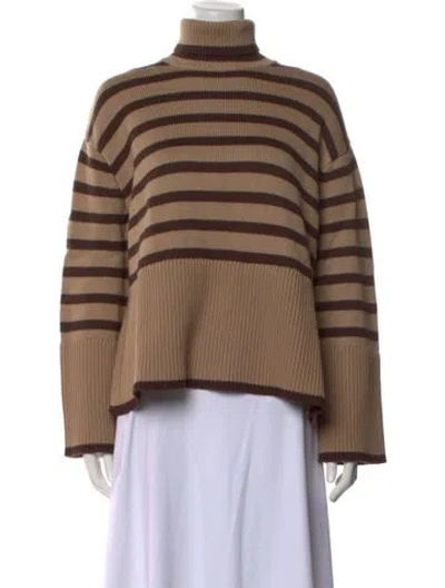 Pre-owned Totême Wool Striped Sweater In Brown