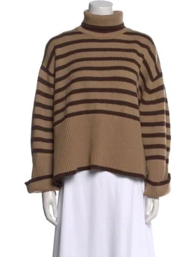 Pre-owned Totême Wool Striped Sweater In Brown