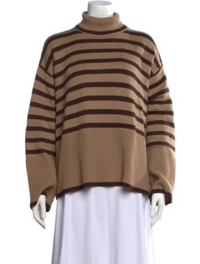 Pre-owned Totême Wool Striped Sweater In Brown