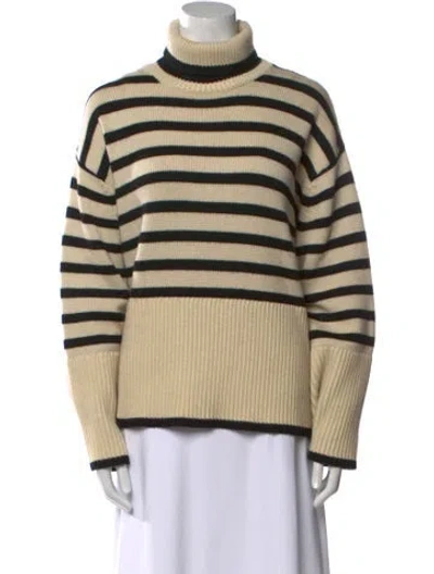 Pre-owned Totême Wool Striped Sweater In Neutral