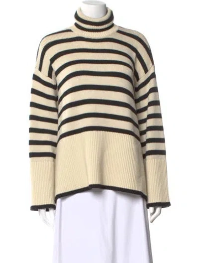 Pre-owned Totême Wool Striped Sweater In Neutral