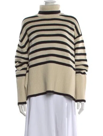 Pre-owned Totême Wool Striped Sweater In White
