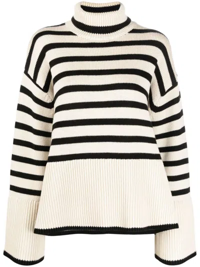 Totême Toteme Wool Striped Turtle-neck Jumper