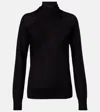Totême Wool And Silk-blend Turtleneck Sweater In Black