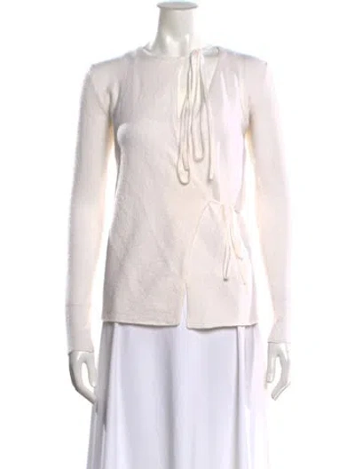 Pre-owned Totême Wool Tie Neck Sweater In Neutral