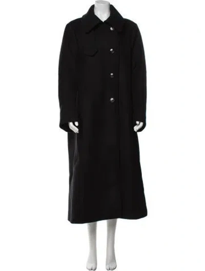 Pre-owned Totême Wool Trench Coat In Black