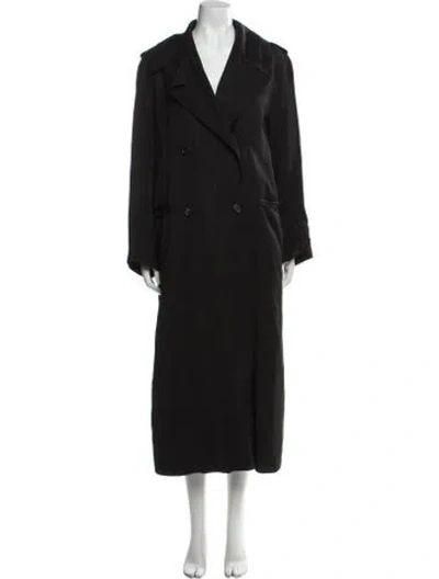 Pre-owned Totême Wool Trench Coat In Black