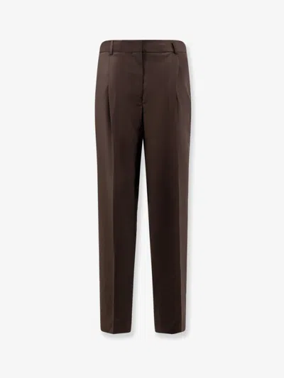 Totême Wool Trousers With Pinces In Blue
