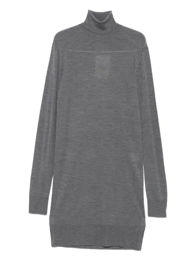 TOTÊME TOTEME WOOL TURTLE-NECK MIDI DRESS
