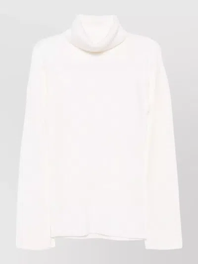Totême Wool Turtleneck Jersey Relaxed Fit In White