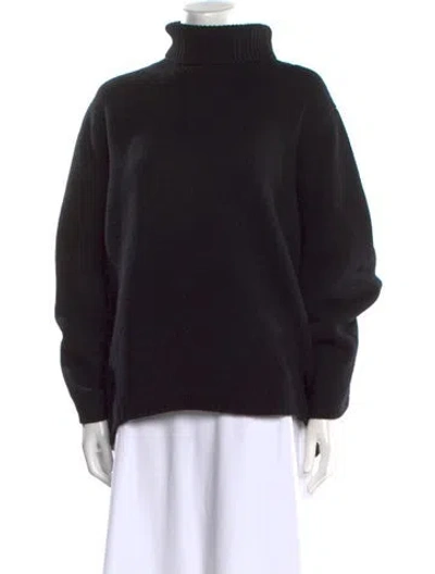 Pre-owned Totême Wool Turtleneck Sweater In Black