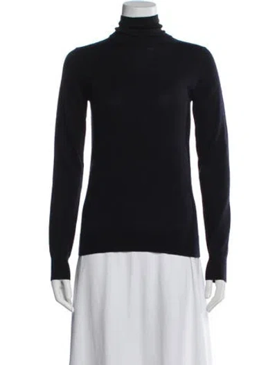 Pre-owned Totême Wool Turtleneck Sweater In Black/blue