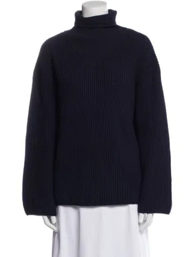 Pre-owned Totême Wool Turtleneck Sweater In Blue