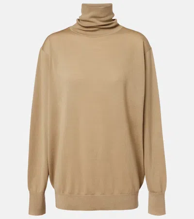 Totême Wool Turtleneck Sweater In Neutral