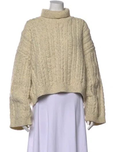 Pre-owned Totême Wool Turtleneck Sweater In Neutral