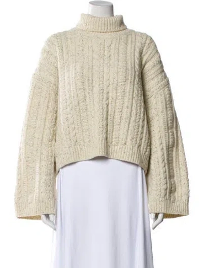 Pre-owned Totême Wool Turtleneck Sweater In Neutral