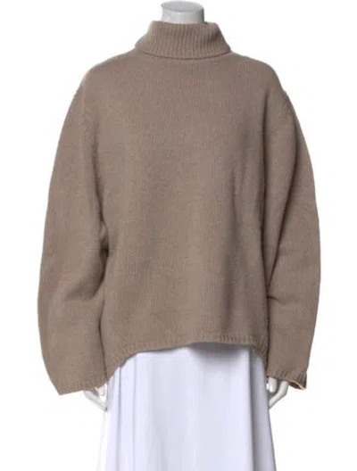 Pre-owned Totême Wool Turtleneck Sweater In Neutral