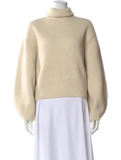 Pre-owned Totême Wool Turtleneck Sweater In Neutral
