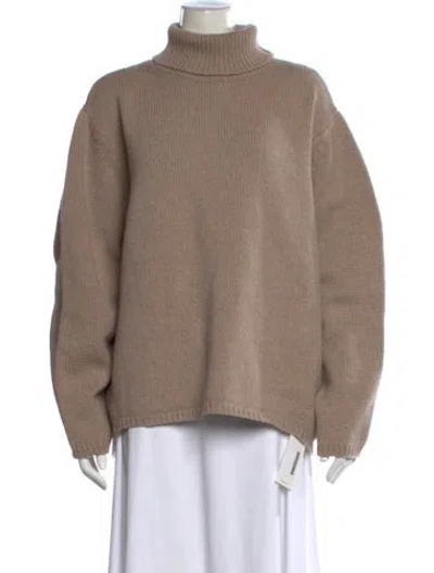 Pre-owned Totême Wool Turtleneck Sweater In Neutral