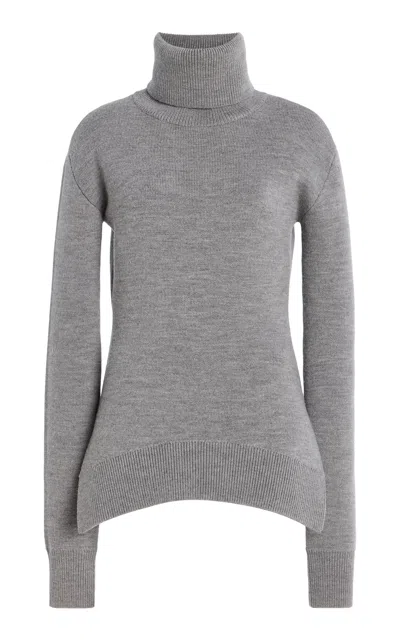 Totême Wool Turtleneck Top In Gray