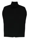 Totême Wool Turtleneck Vest Layered Design In Black
