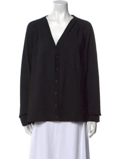 Pre-owned Totême Wool V-neck Sweater In Black