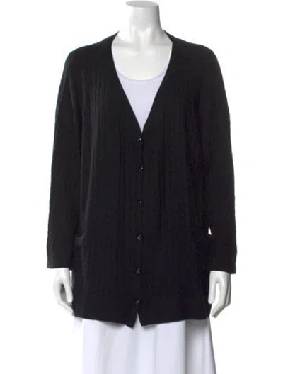 Pre-owned Totême Wool V-neck Sweater In Black