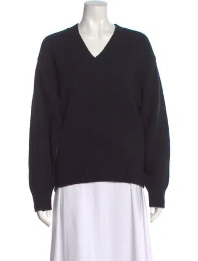 Pre-owned Totême Wool V-neck Sweater In Black