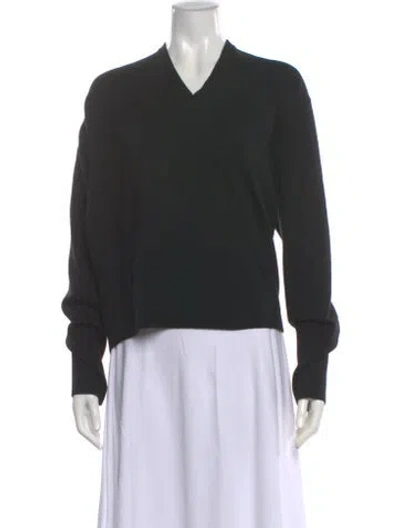 Pre-owned Totême Wool V-neck Sweater In Black