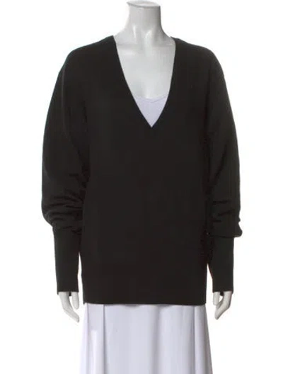 Pre-owned Totême Wool V-neck Sweater In Black