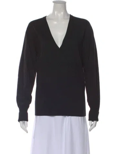 Pre-owned Totême Wool V-neck Sweater In Black