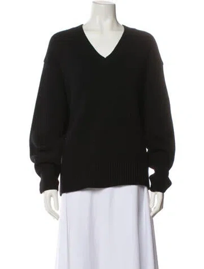 Pre-owned Totême Wool V-neck Sweater In Black